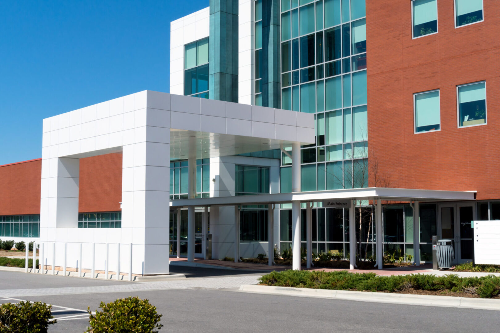 The modern medical building main entrance